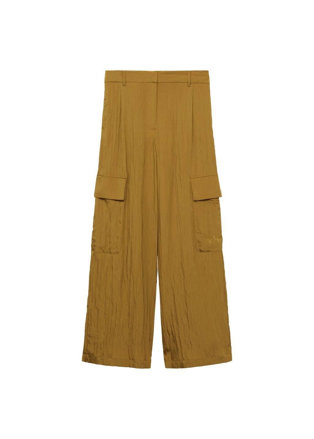 Green Textured Cargo Trousers, , large image number 3