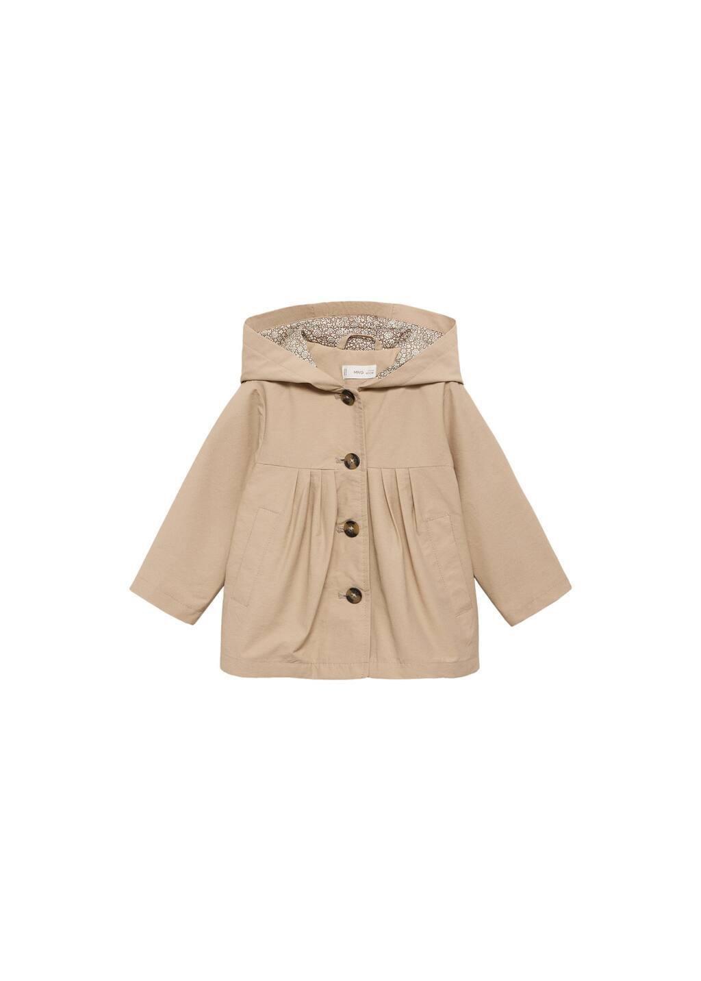 Brown Lt Pastel Hooded Jacket, Baby Girl, , large image number 4