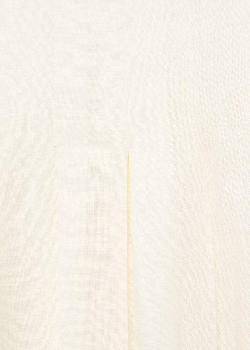Yellow Long Linen Skirt With Darts, , large image number 2