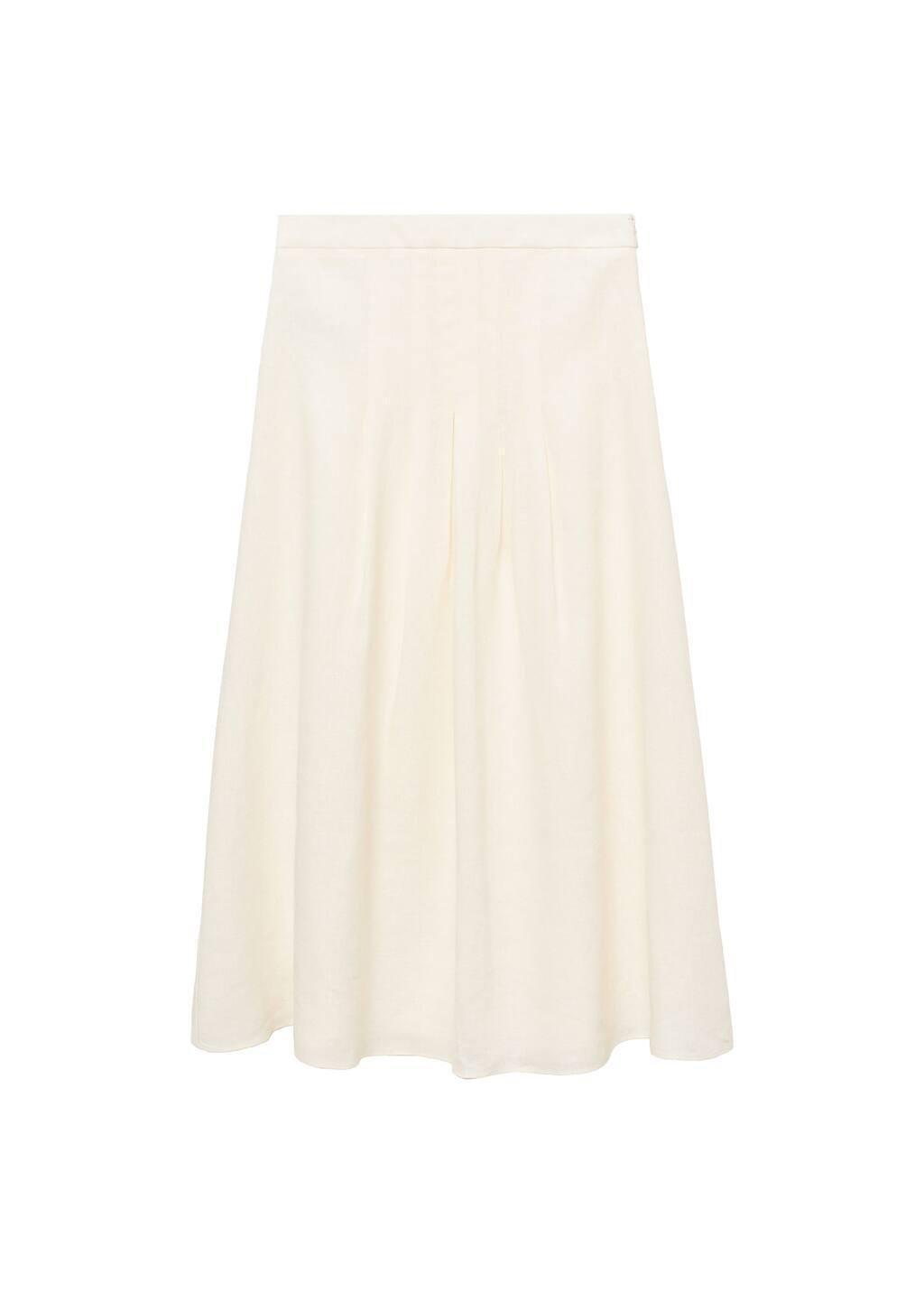 Yellow Long Linen Skirt With Darts, , large image number 3