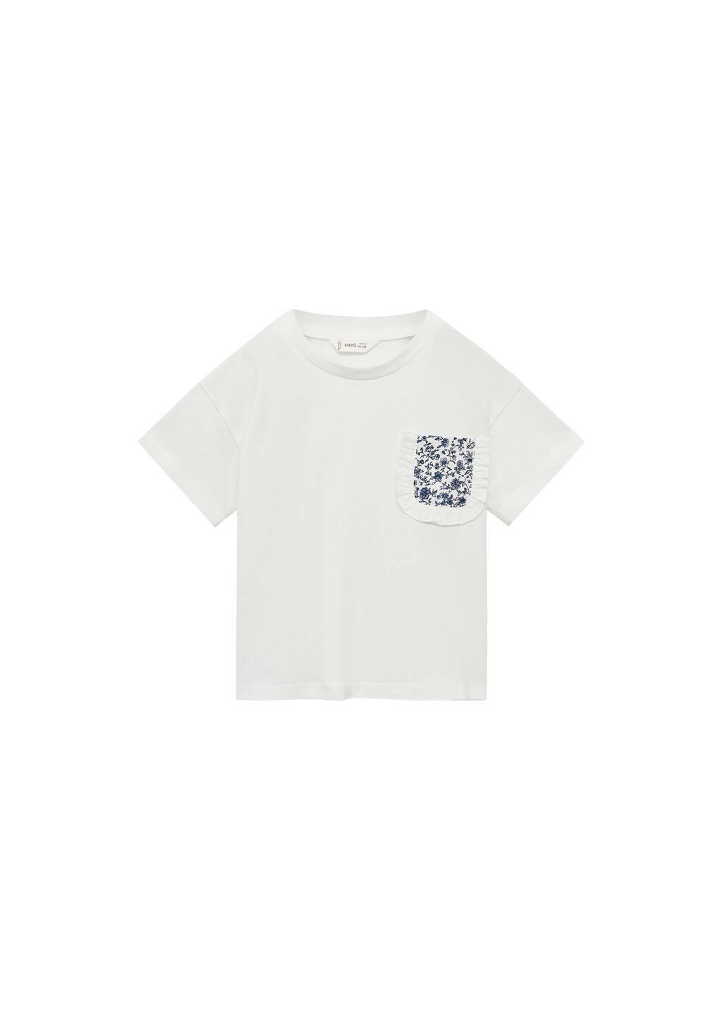 White Patch Pocket T-Shirt, Baby Girl, , medium