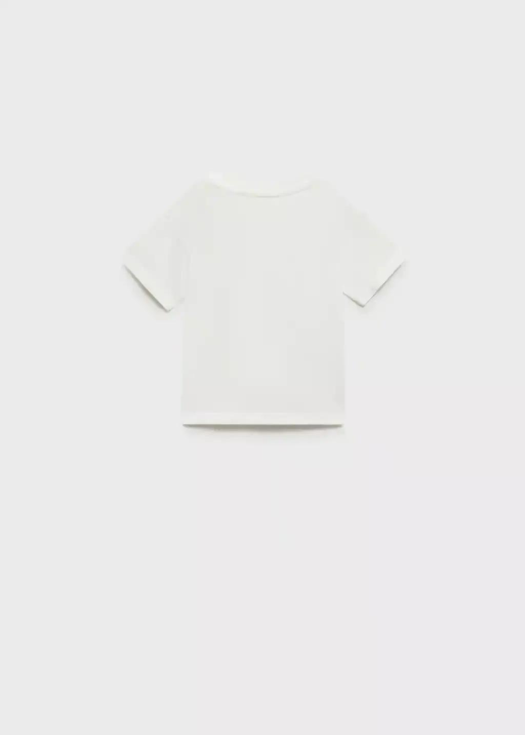 White Patch Pocket T-Shirt, Baby Girl, , large image number 1