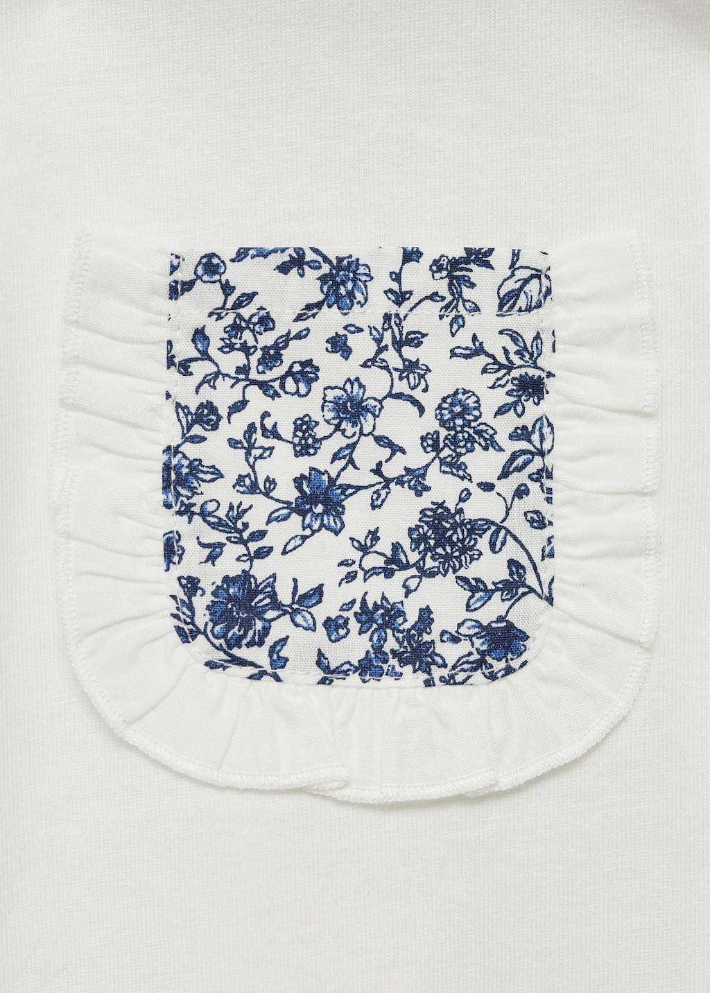 White Patch Pocket T-Shirt, Baby Girl, , large image number 4
