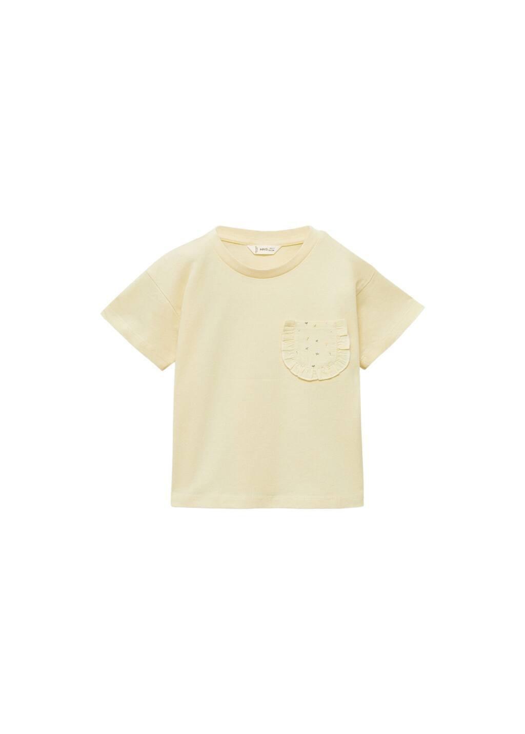 Yellow Patch Pocket T-Shirt, Baby Girl, , medium
