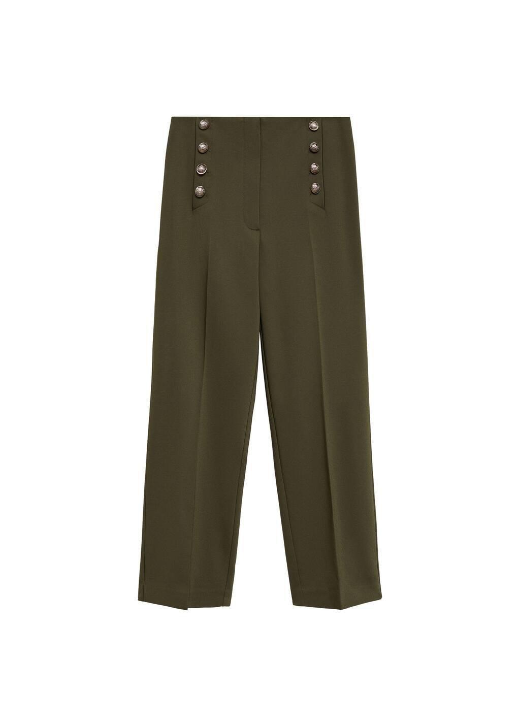 Beige Plain Formal Cropped Trousers, , large image number 3