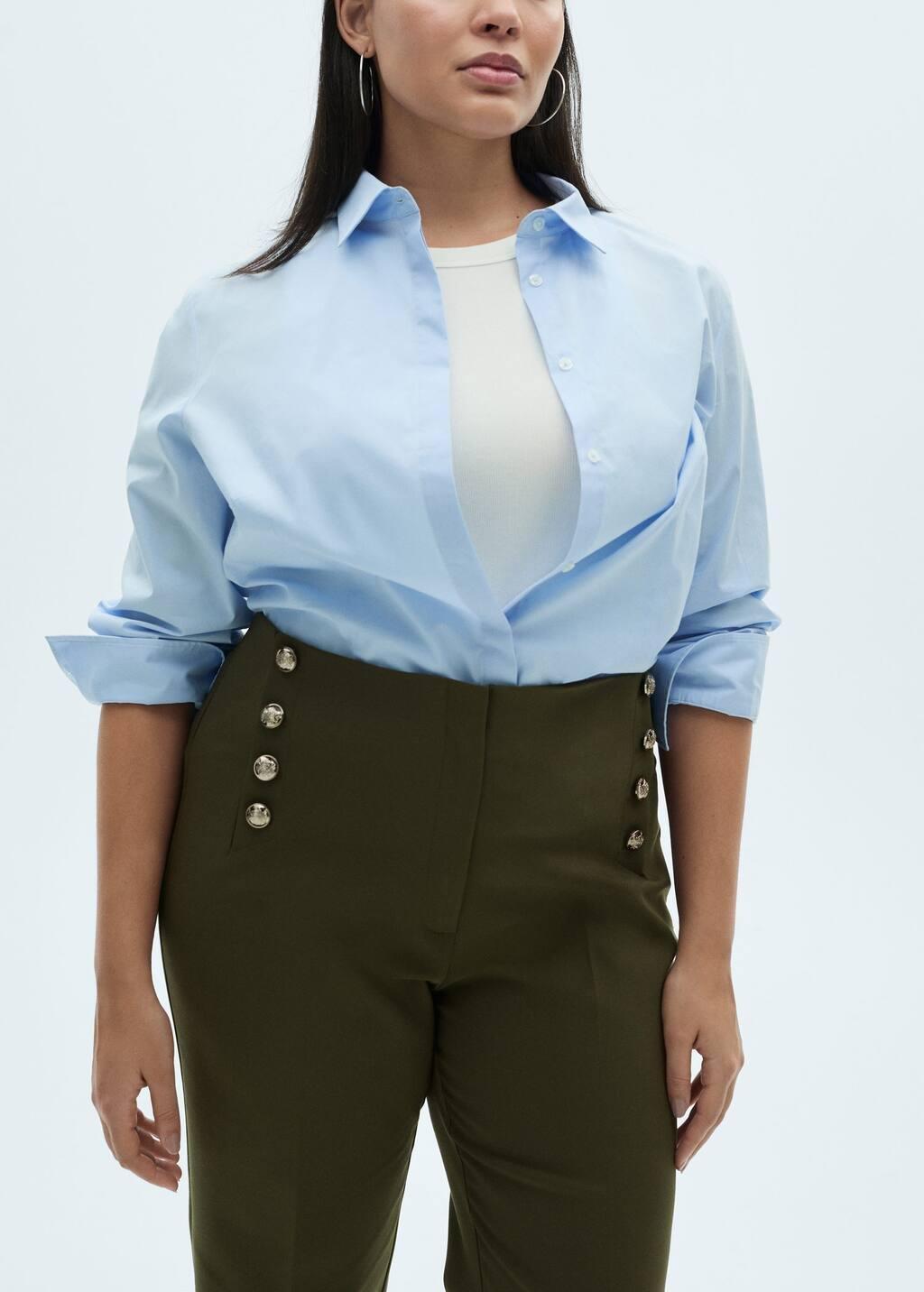 Beige Plain Formal Cropped Trousers, , large image number 4