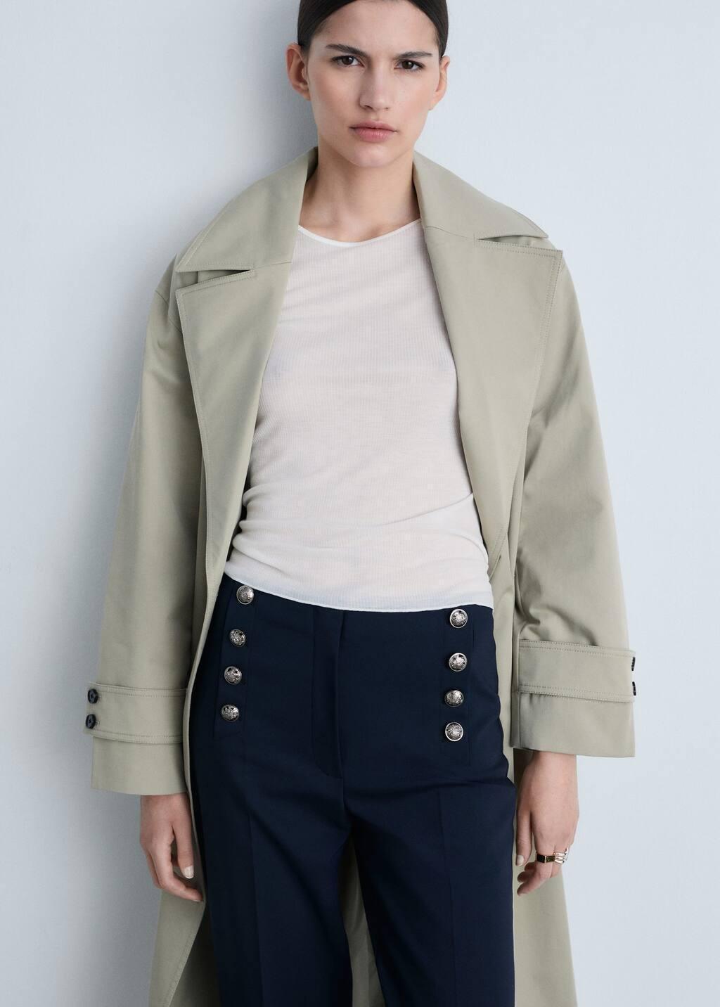 Navy Plain Formal Trousers, , large image number 1