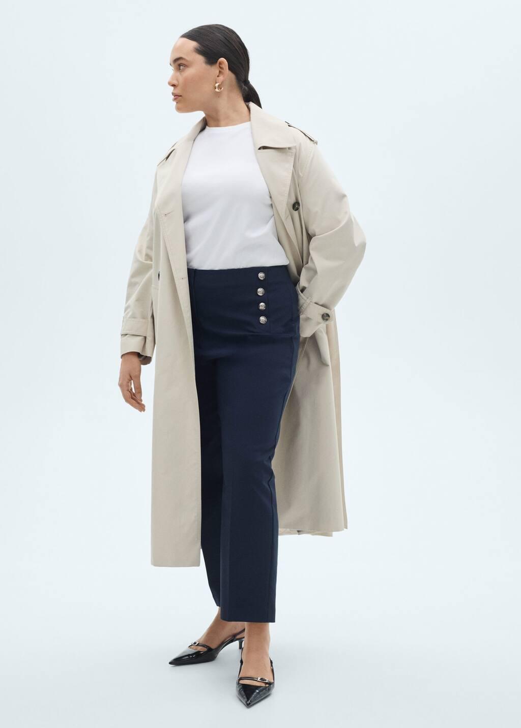 Navy Plain Formal Trousers, , large image number 2