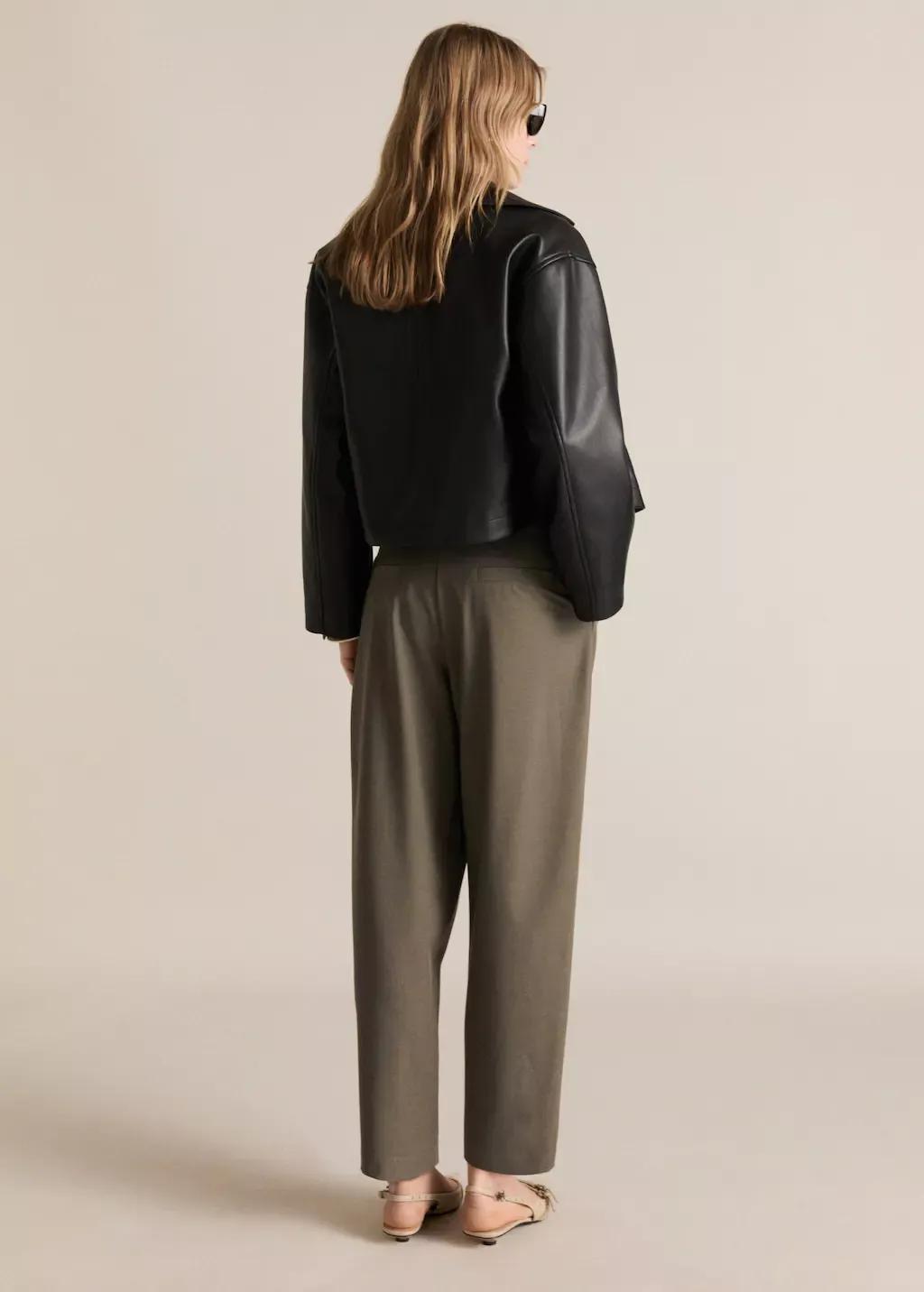 Green Straight Mid-Rise Trousers, , large image number 4