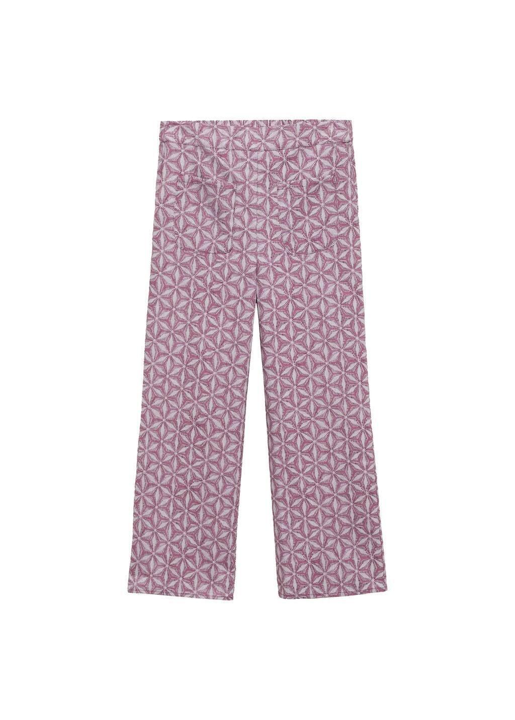Pink Printed Pocket Trousers, Kids Girl, , large image number 0