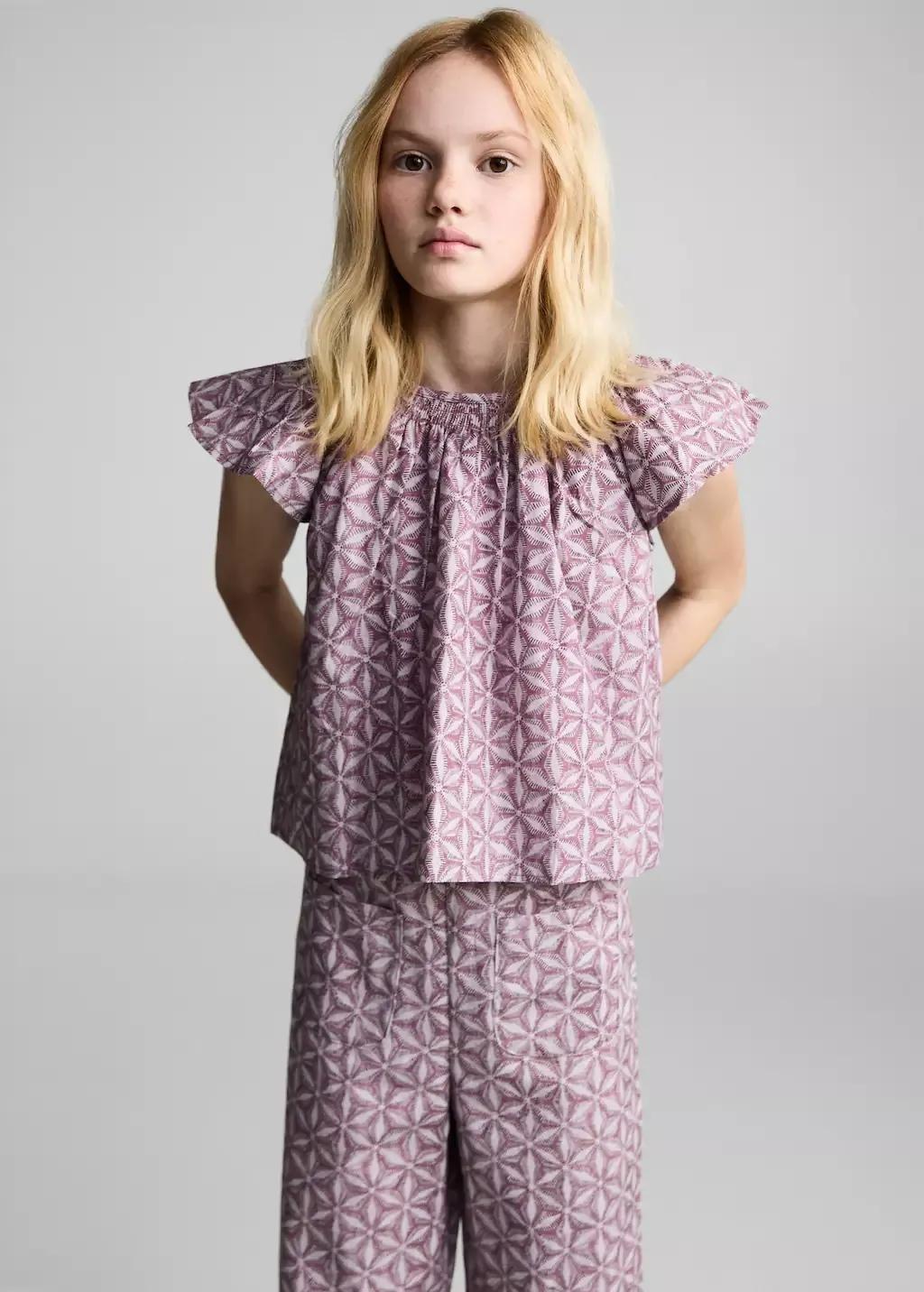 Pink Printed Pocket Trousers, Kids Girl, , large image number 1