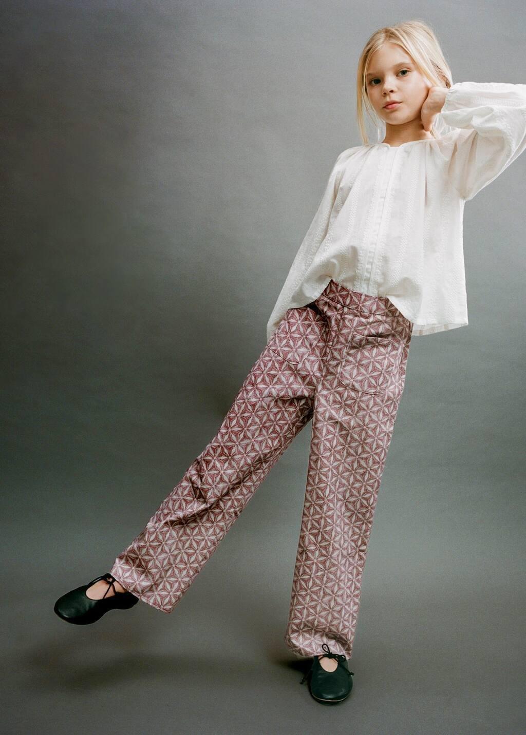 Pink Printed Pocket Trousers, Kids Girl, , large image number 3