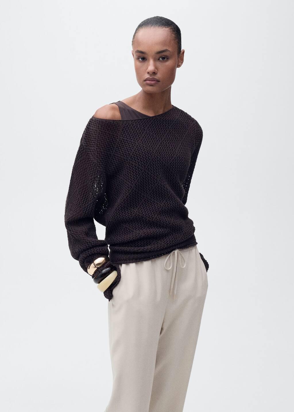 Light Beige Casual Long Trousers, Light Beige, large image number 7
