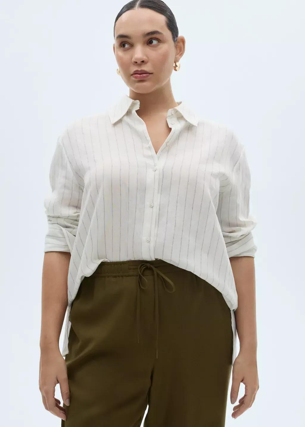 Beige Plain Casual Ankle-Length Trousers, 0201_37, large image number 4