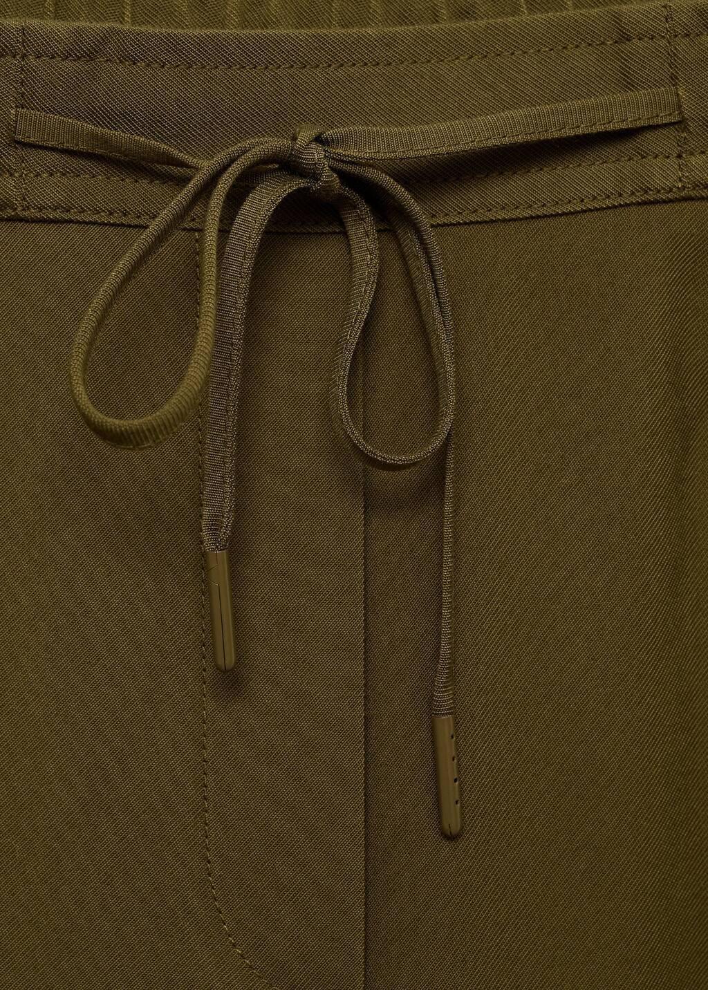 Beige Plain Casual Ankle-Length Trousers, 0201_37, large image number 6