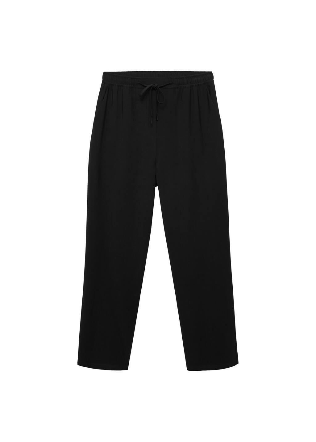 Black Plain Casual Long Trousers, 0201_99, large image number 3