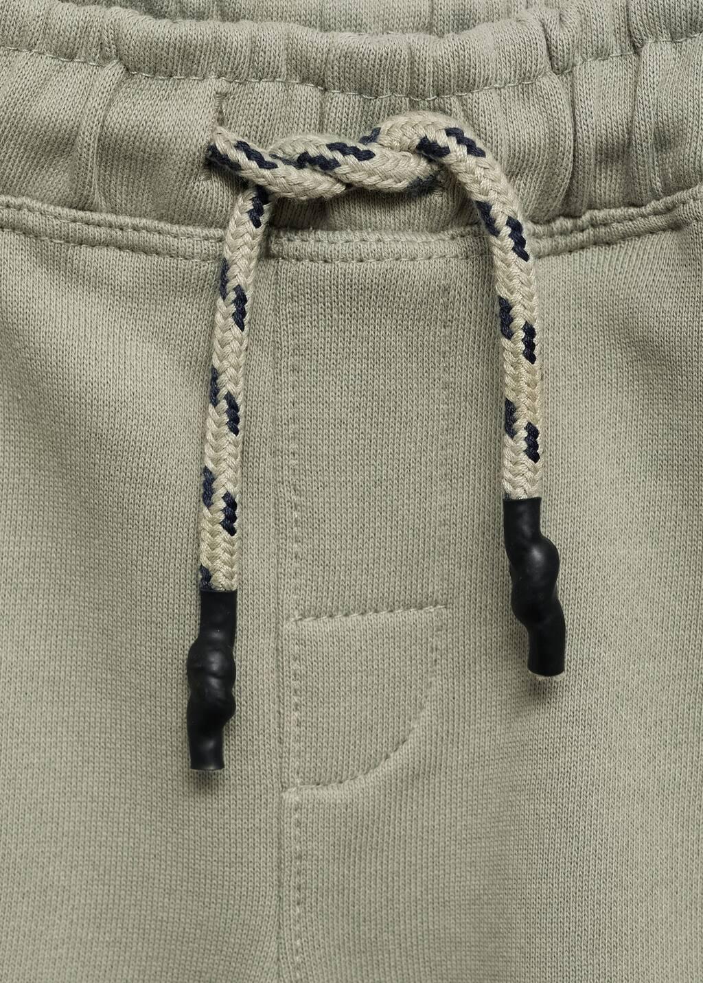 Khaki Cotton Shorts With Drawstring, Kids Boy, , large image number 2