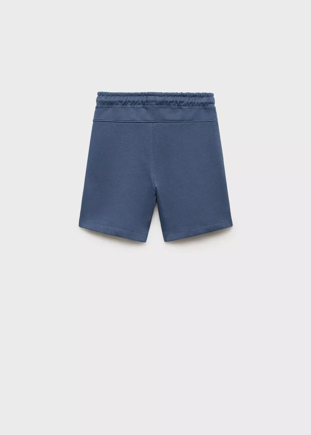 Blue Cotton Shorts With Drawstring, Kids Boy, , large image number 1