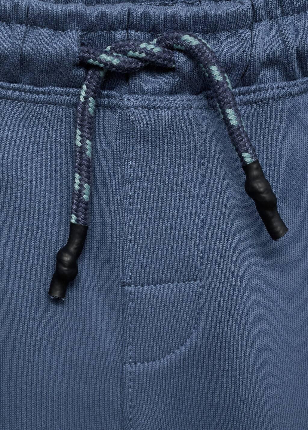 Blue Cotton Shorts With Drawstring, Kids Boy, , large image number 2