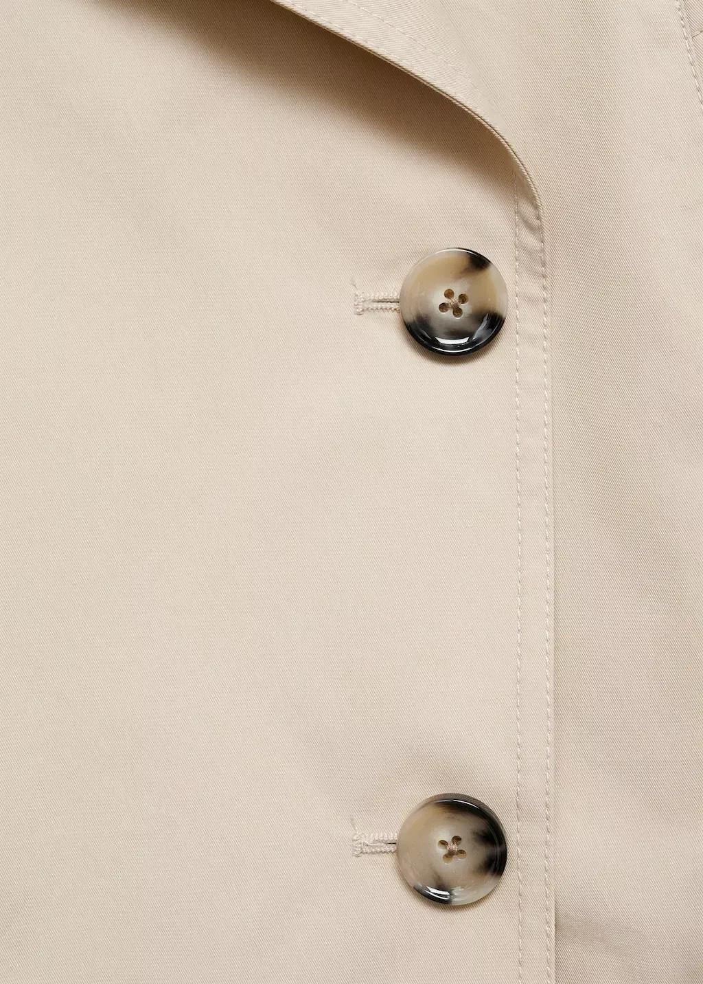 Grey Lt Pastel Double-Breasted Cropped Trench Coat, , large image number 8