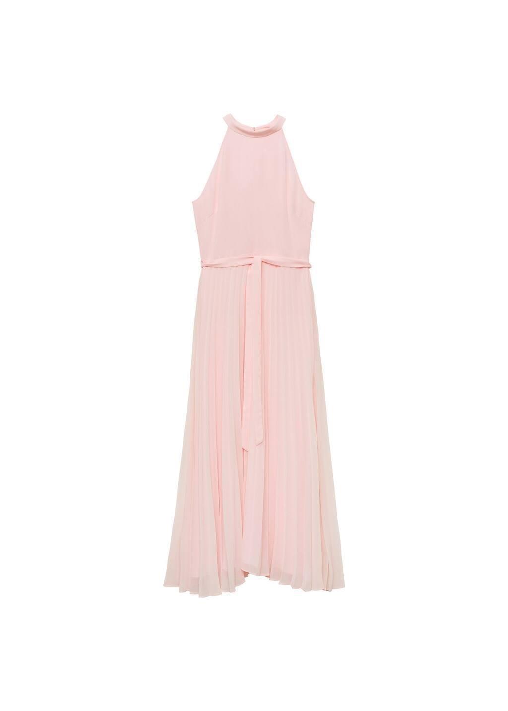Pink Pleated Halter Neck Dress, , large image number 3
