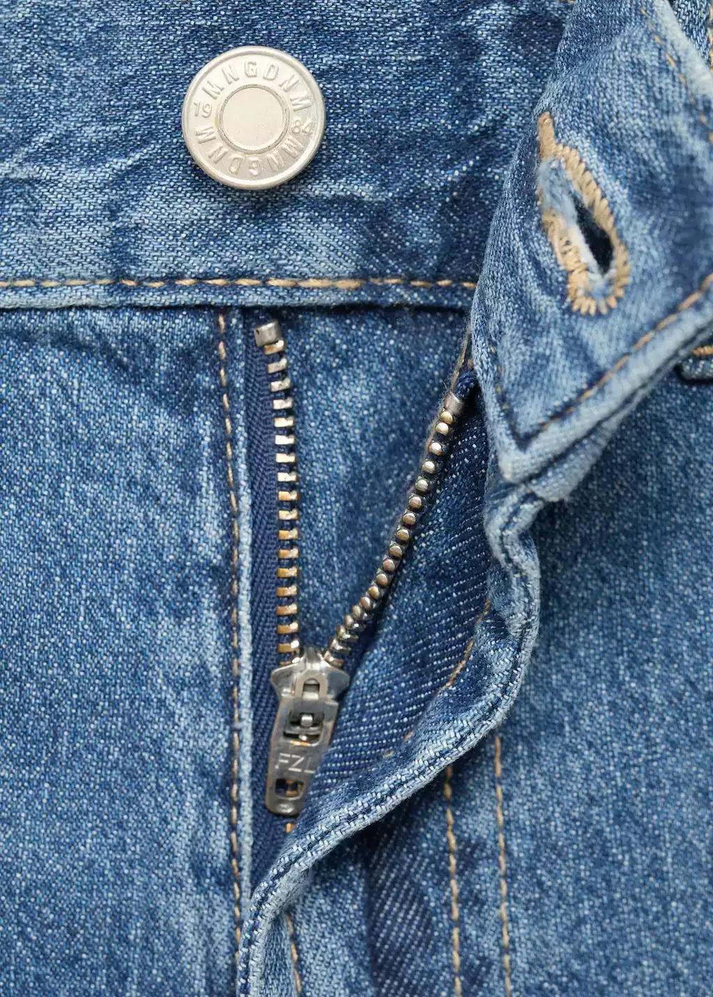 Blue Plain Wide-Leg Jeans, , large image number 4