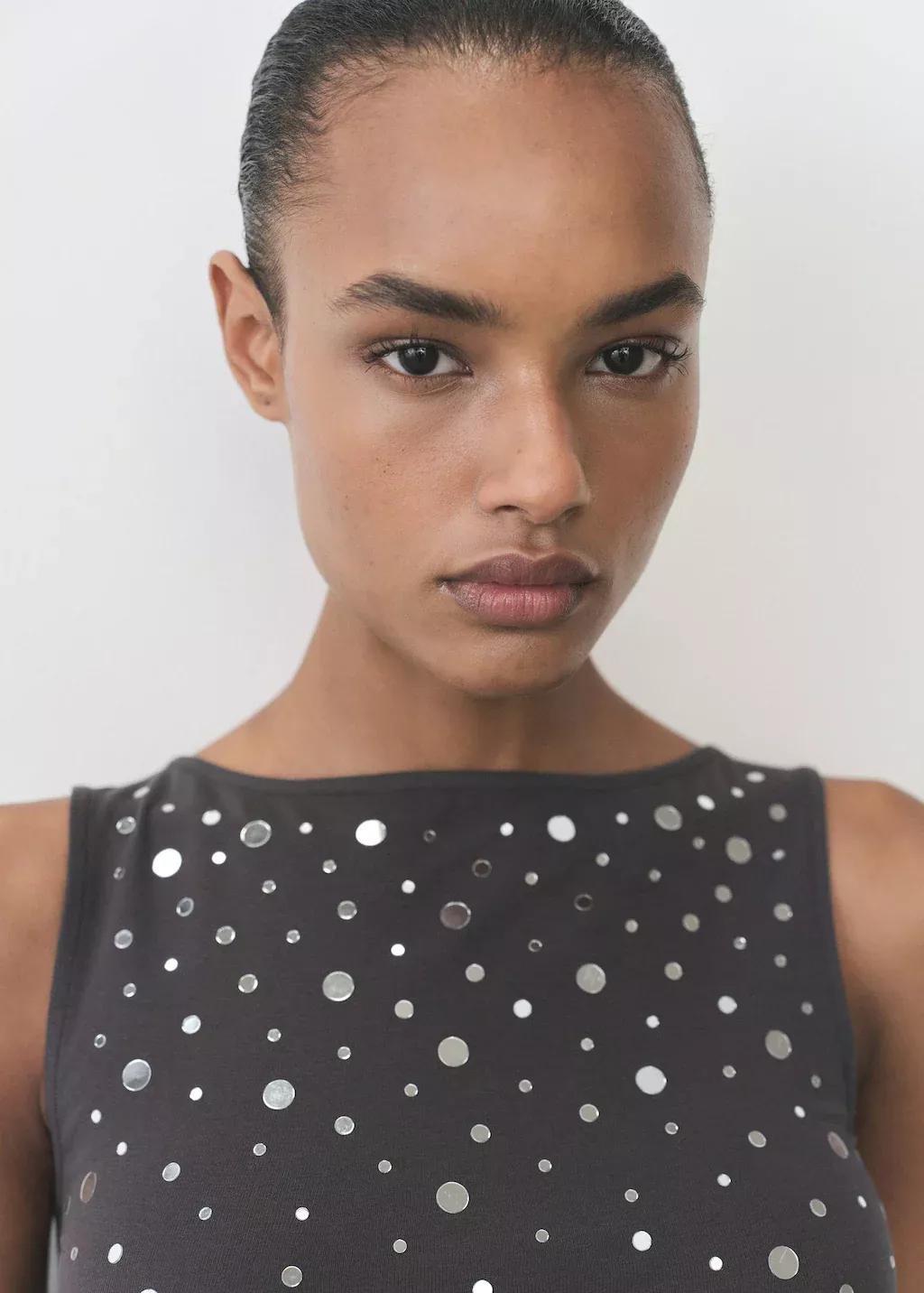 Cotton Polka Dots Tank Top, , large image number 1