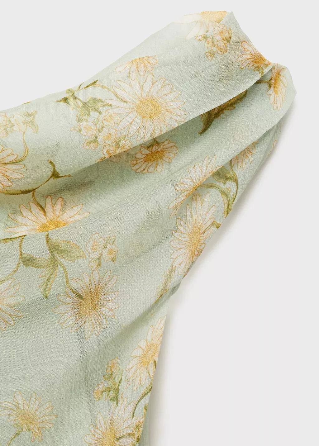 Green Floral Asymmetric Midi Dress, , large image number 3
