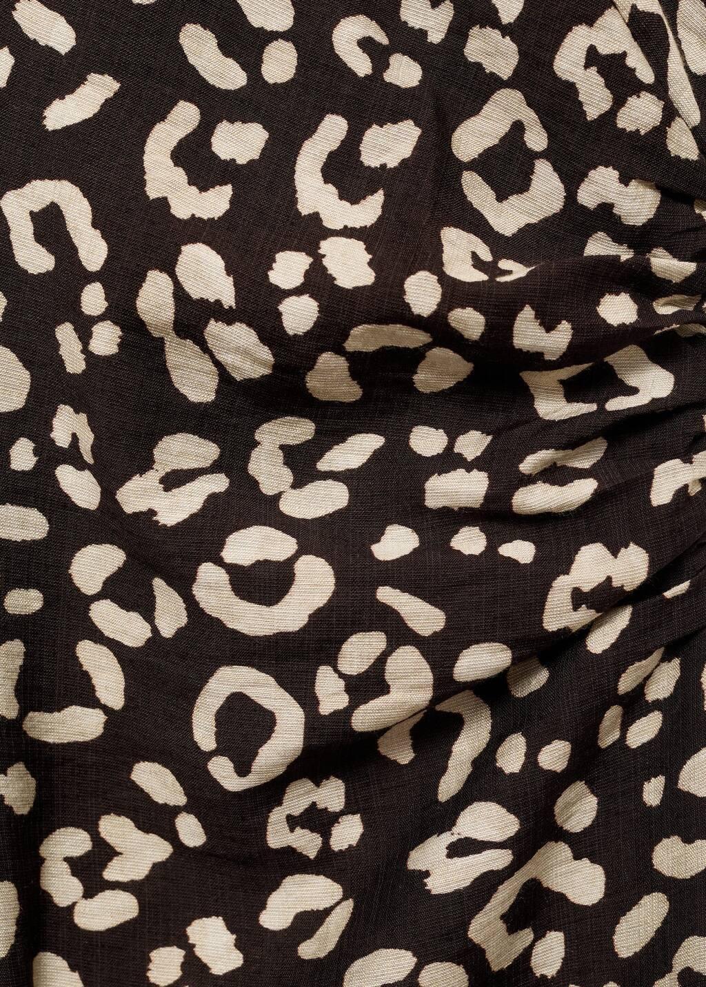 Black Leopard Dress With Frayed Ends, , large image number 7