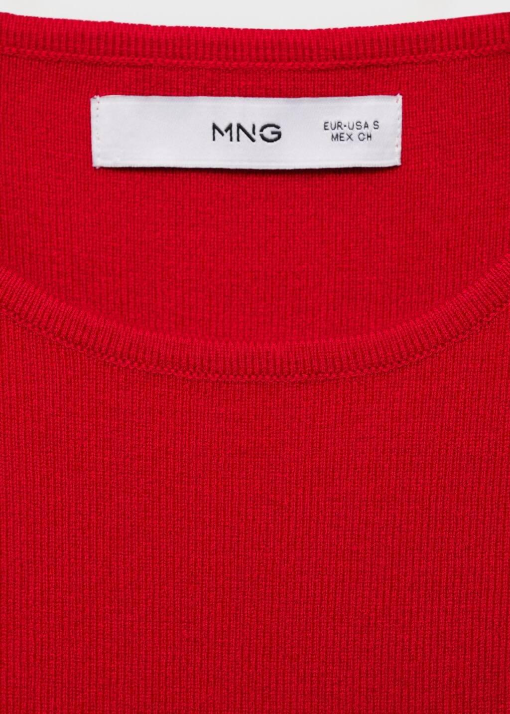 Red Sleeveless Fitted Knitted Top, , large image number 7