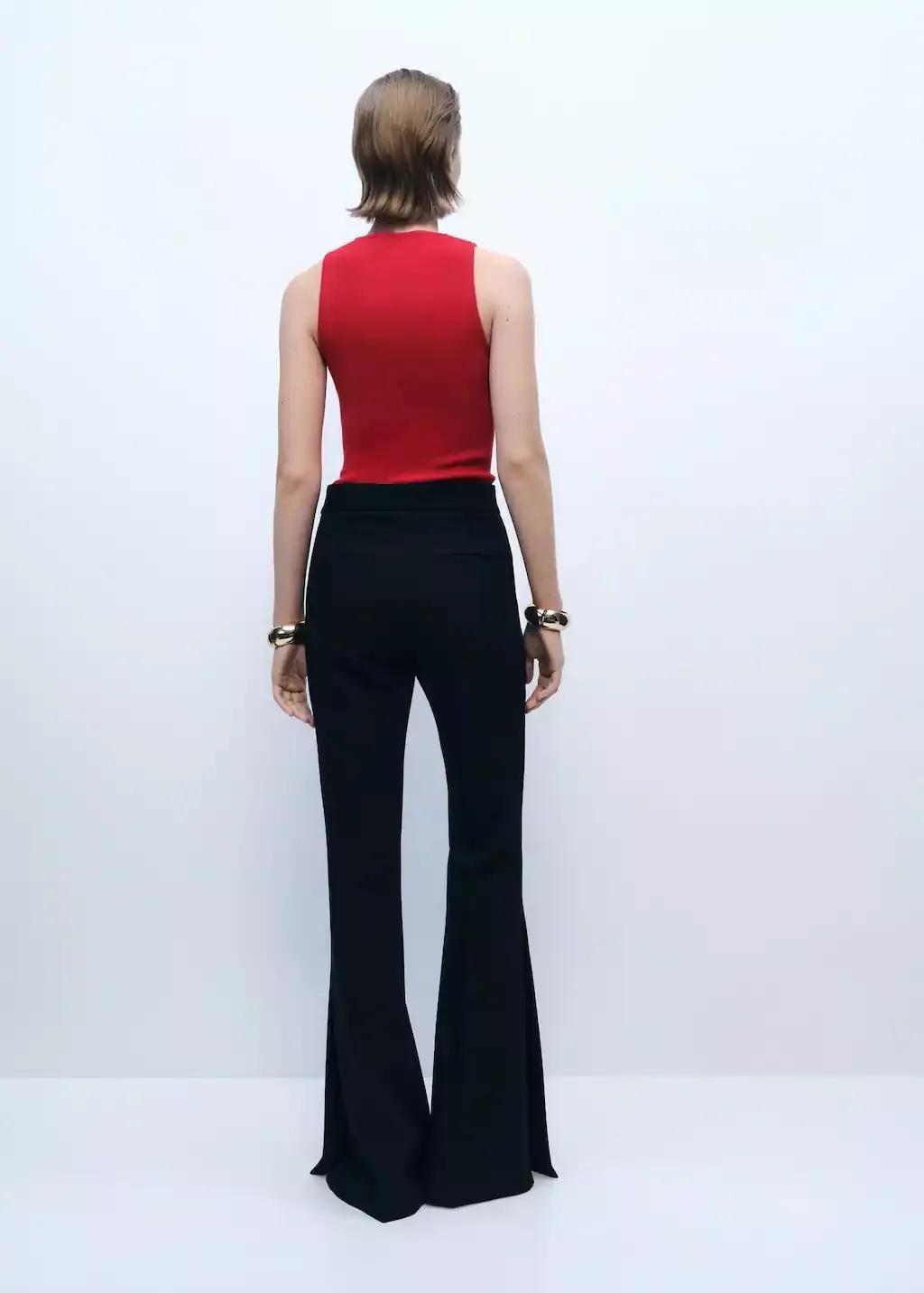 Red Sleeveless Fitted Knitted Top, , large image number 8