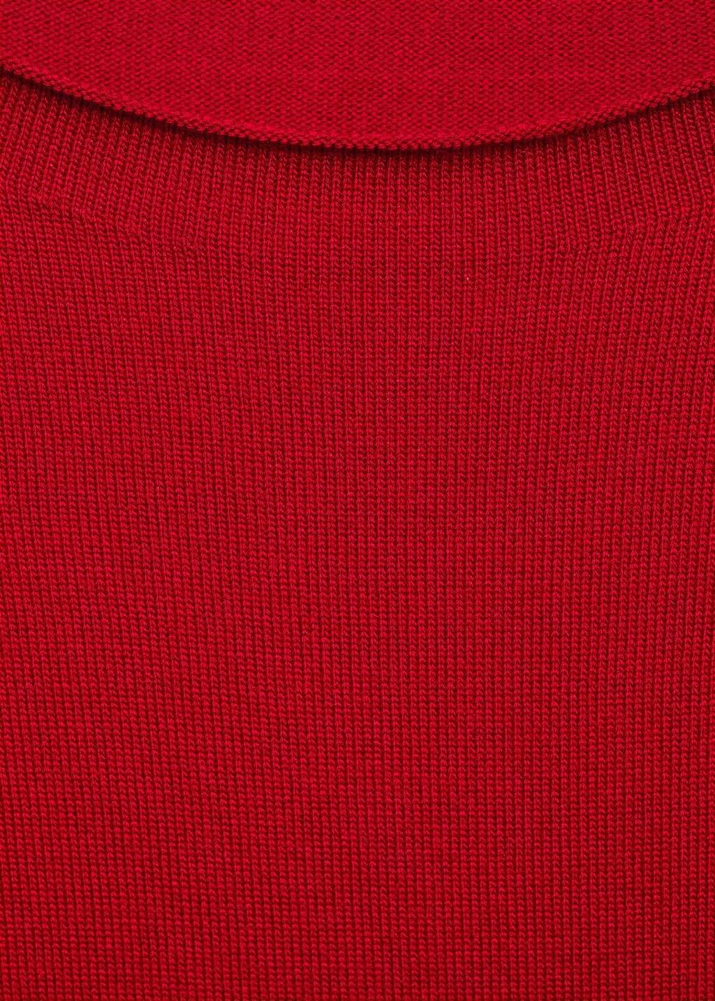 Red Sleeveless Fine-Knit Sweater, , large image number 4