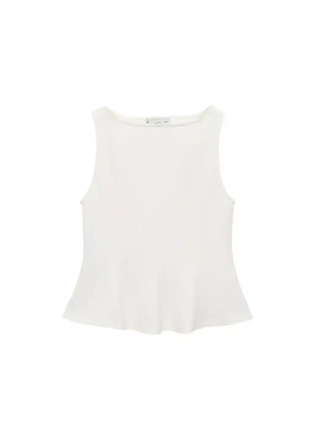 White A-Line Boat Neck Top, , large image number 4