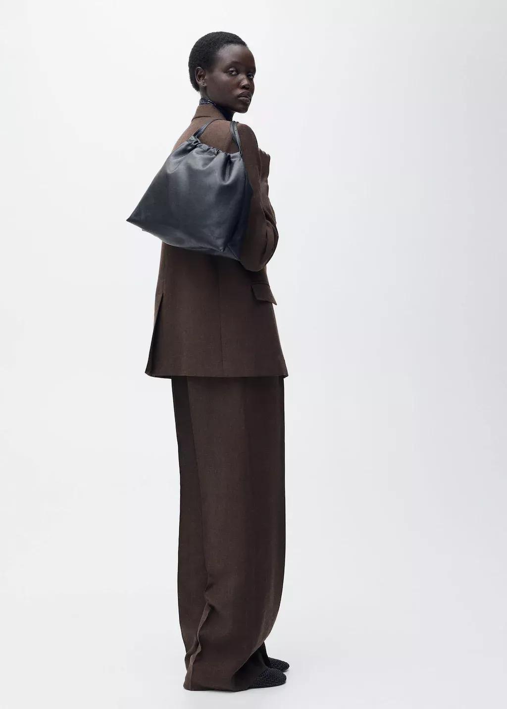 Brown Straight Lyocell Suit Blazer, , large image number 2