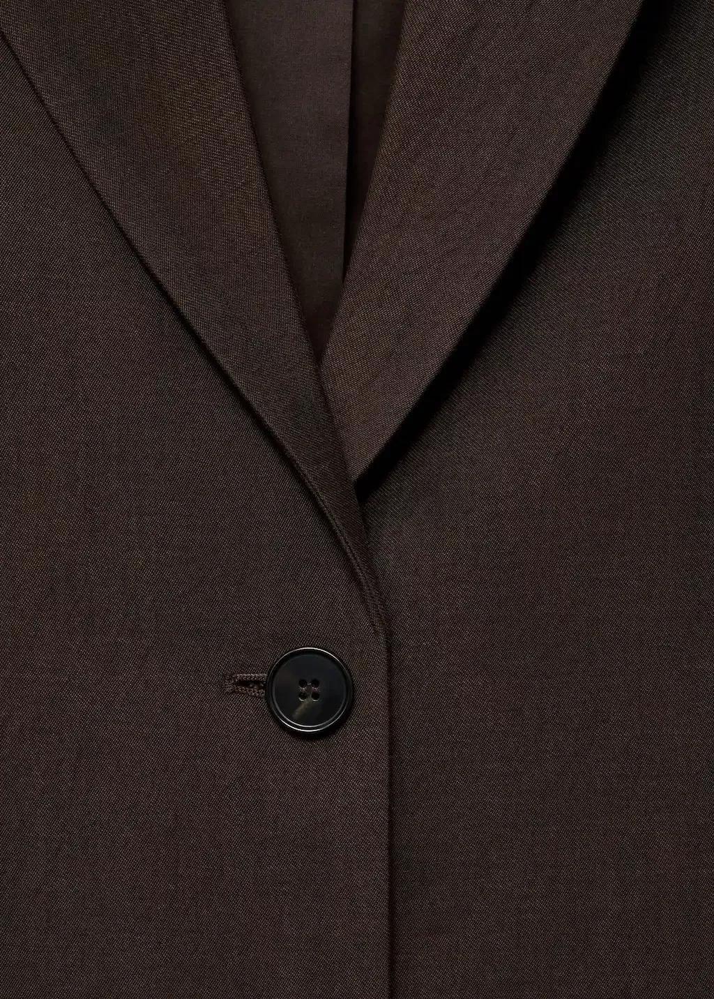 Brown Straight Lyocell Suit Blazer, , large image number 4