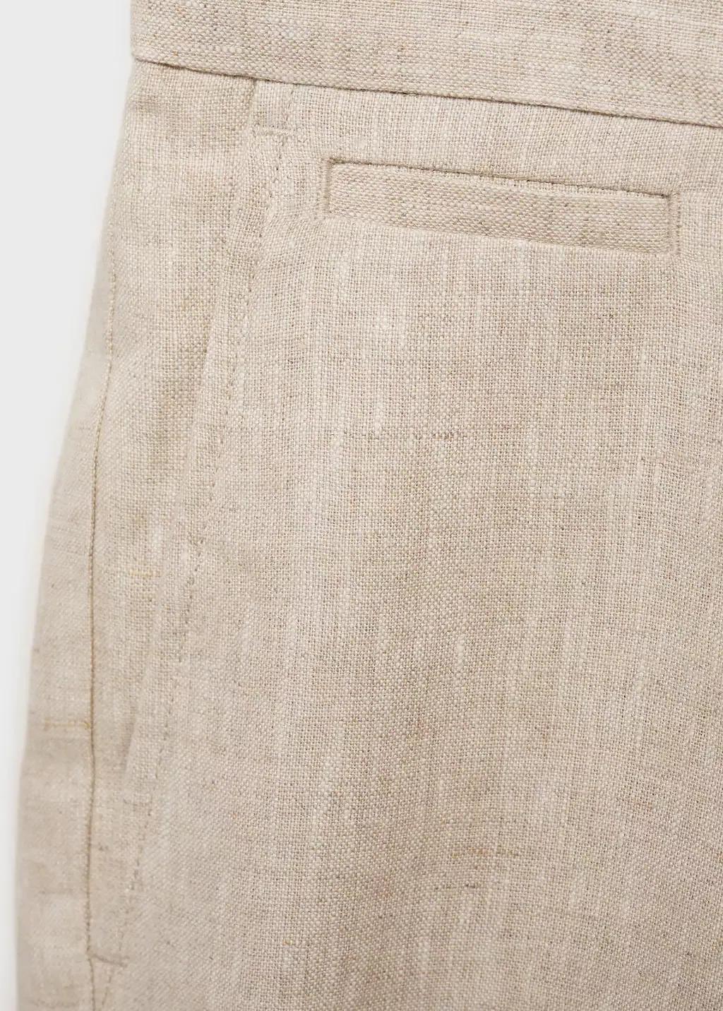 Beige Plain Bermuda Shorts, , large image number 6