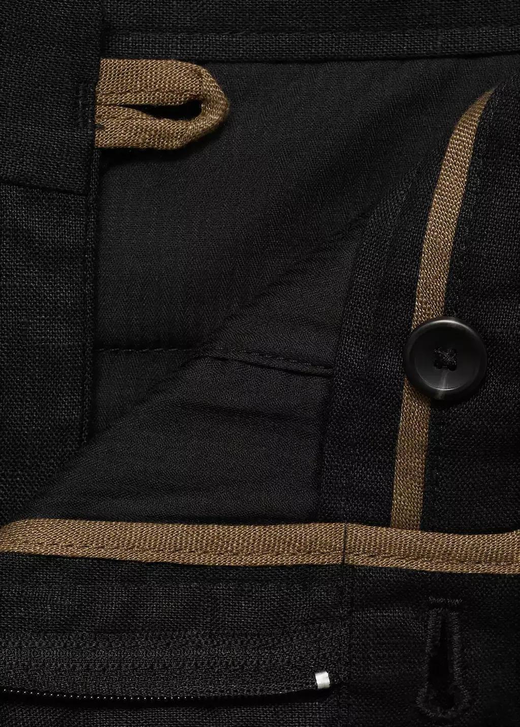 Black Slim-Fit 100% Linen Bermuda Shorts, , large image number 5