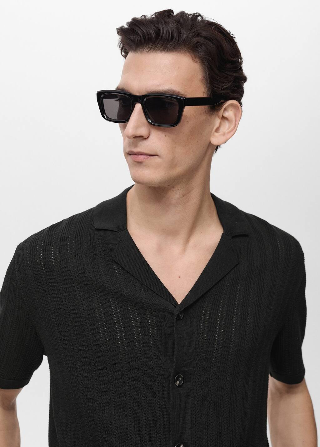 Black Textured Casual Shirt, , large image number 1