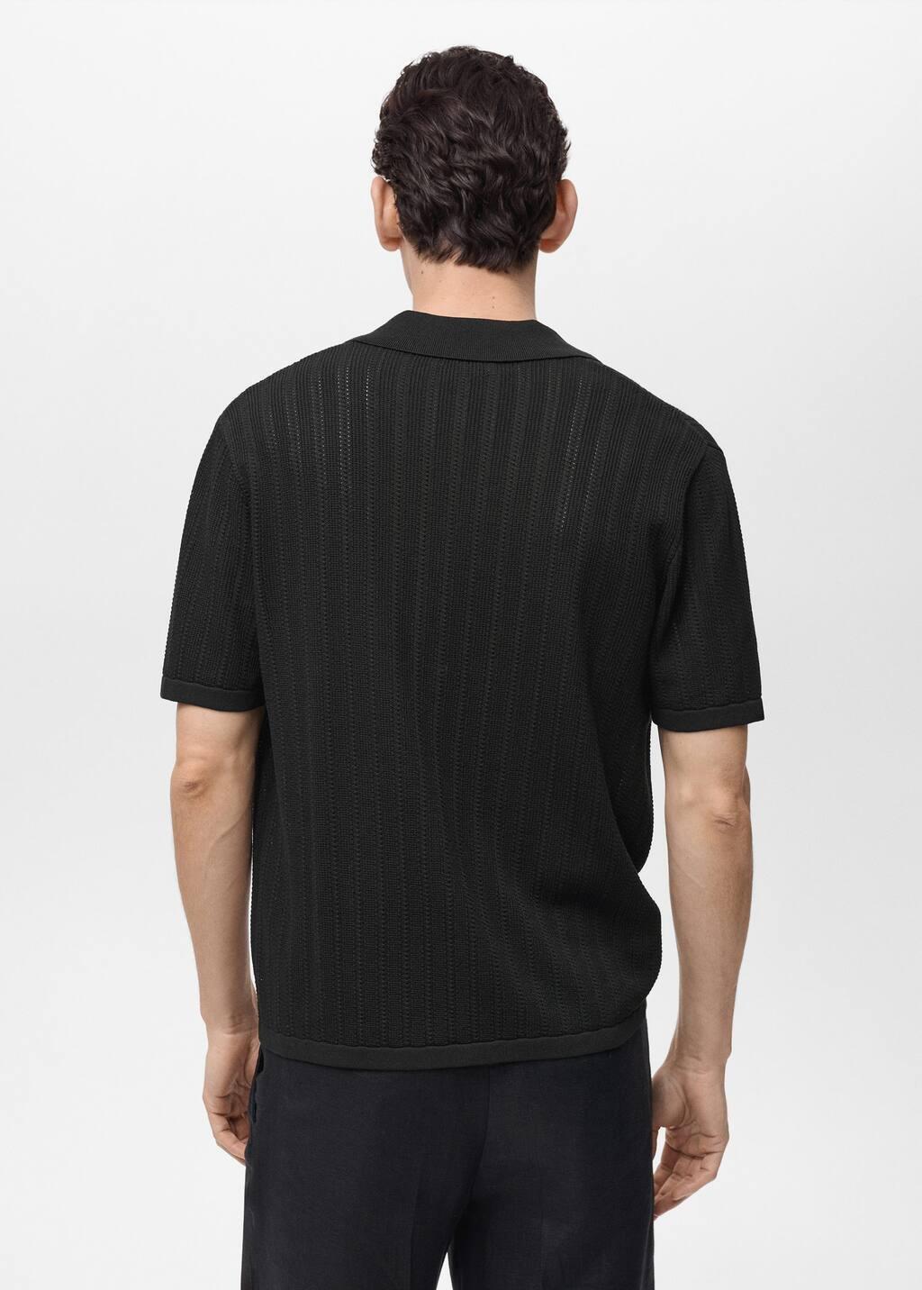 Black Textured Casual Shirt, , large image number 6