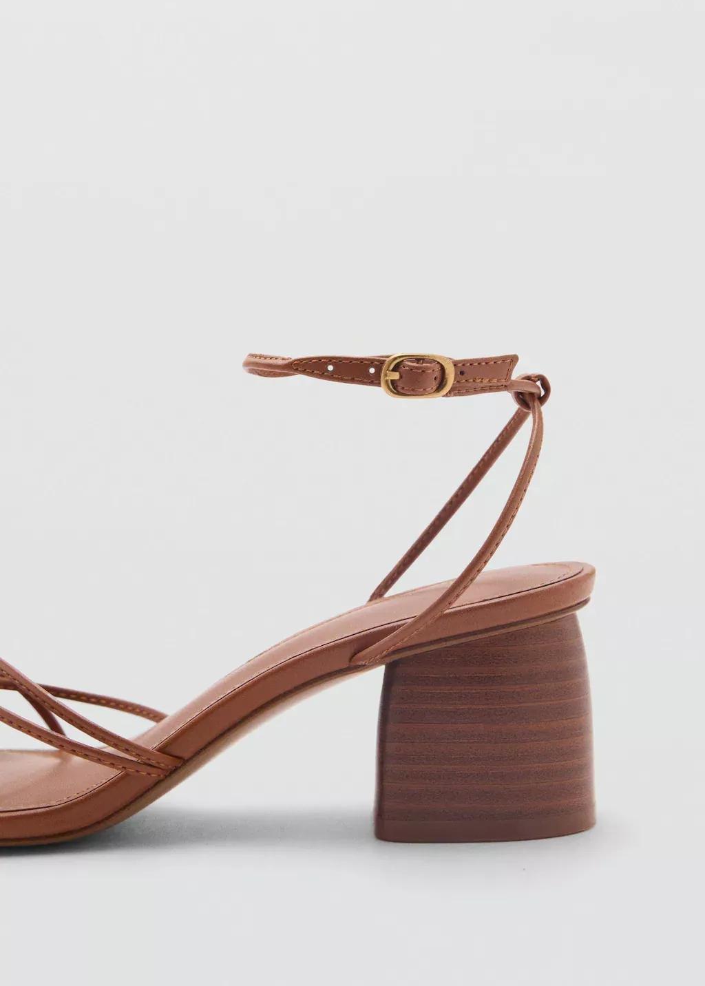 Brown Heeled Sandal With Crossed Straps, , large image number 1