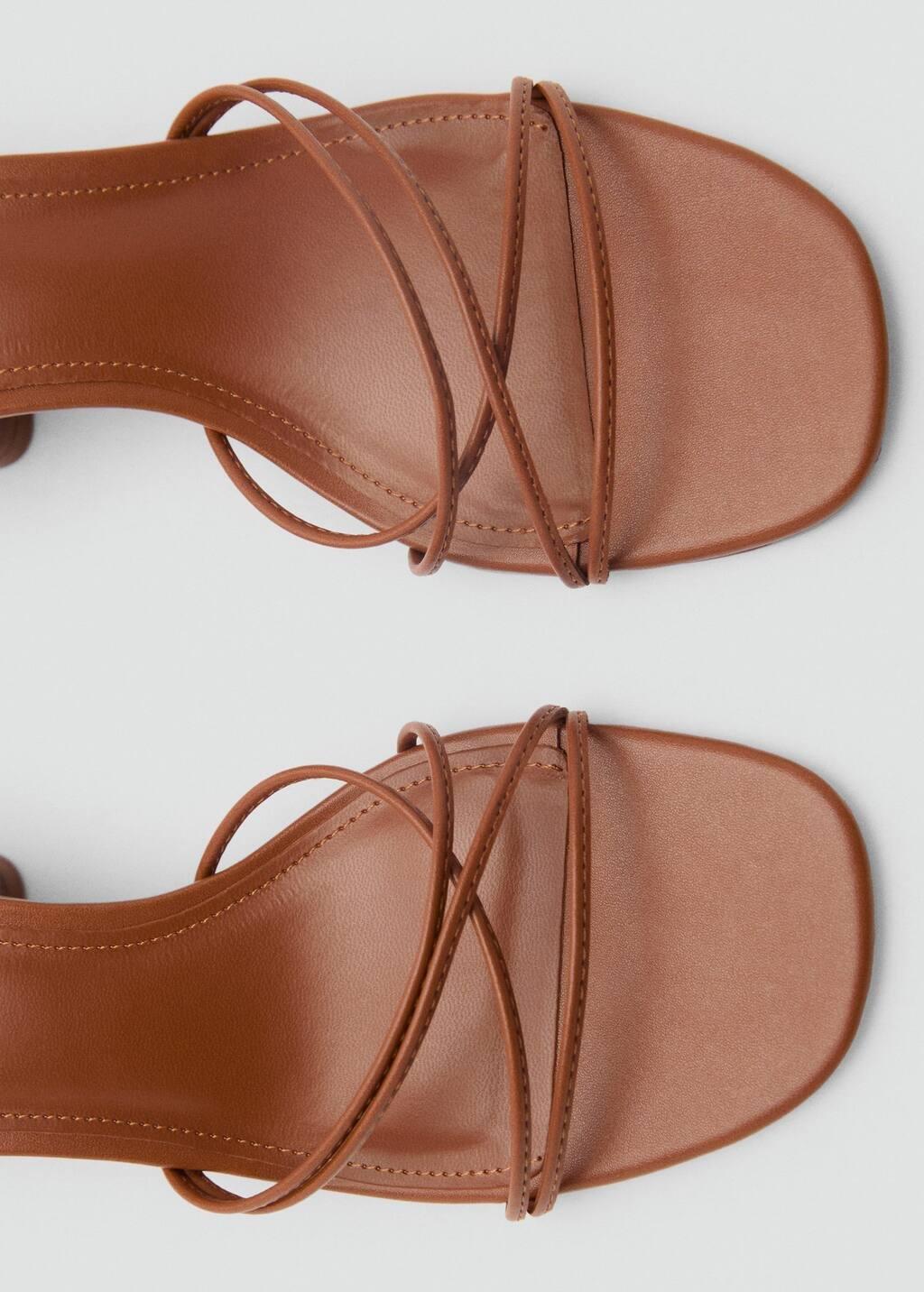 Brown Heeled Sandal With Crossed Straps, , large image number 2