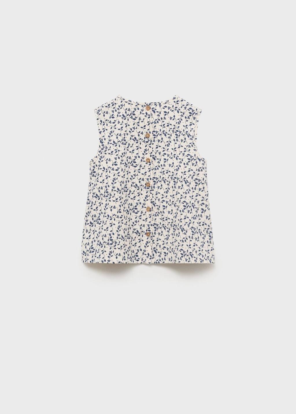White Sleeveless Printed Blouse, Baby Girl, , large image number 2