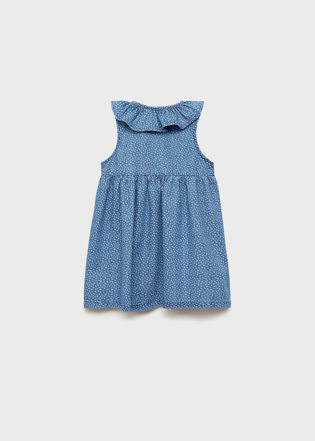 Blue Denim Dress Babydoll Neckline, Baby Girl, , large image number 1