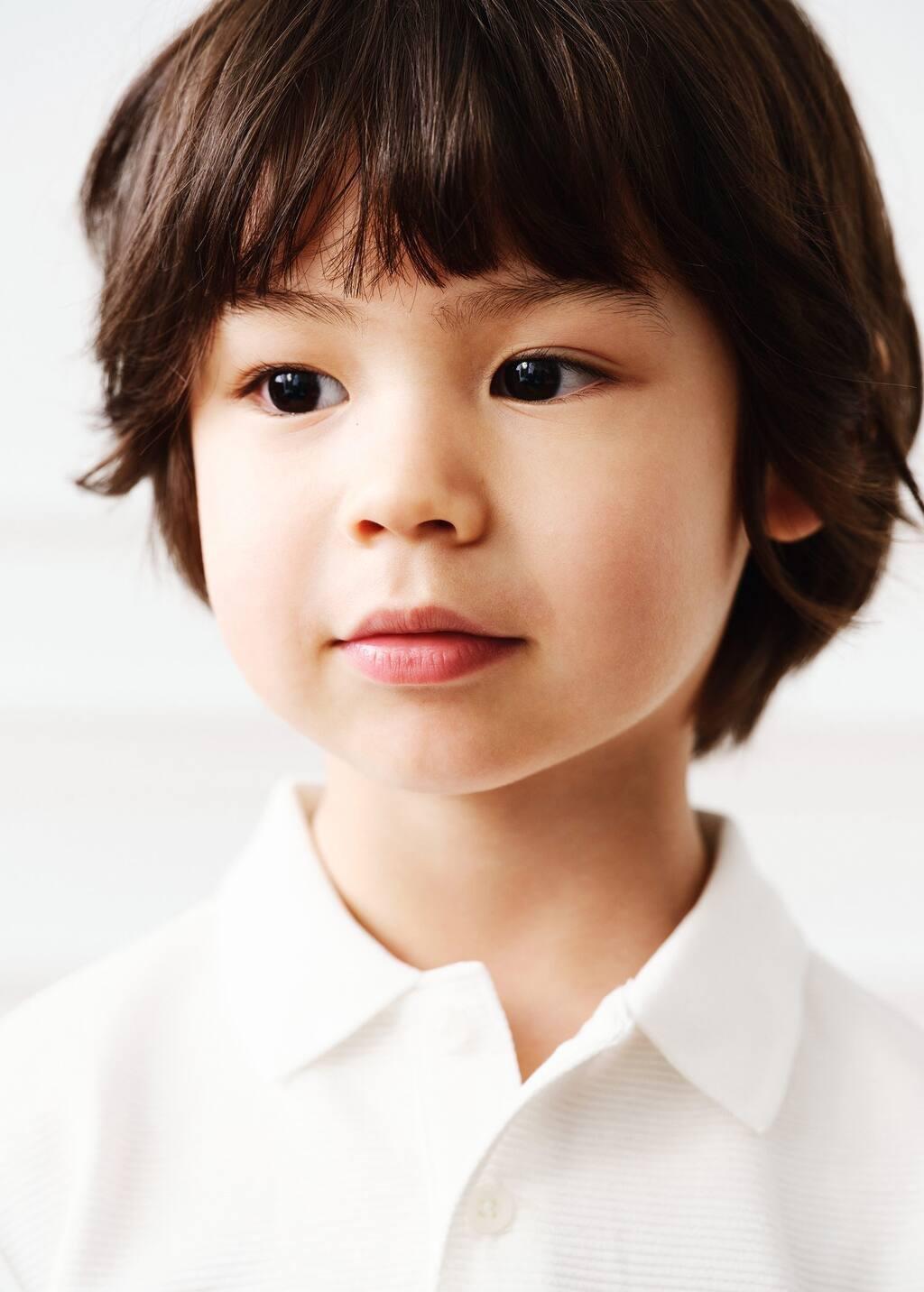 White Ribbed Knit Polo Shirt, Baby Boy, , large image number 2