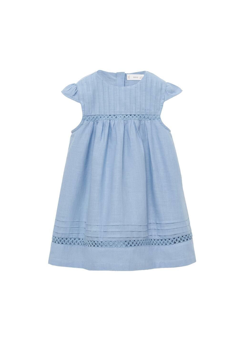 Blue Lt Pastel Embroidered Detail Dress, Baby Girl, , large image number 2