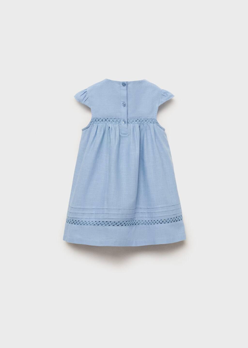 Blue Lt Pastel Embroidered Detail Dress, Baby Girl, , large image number 3