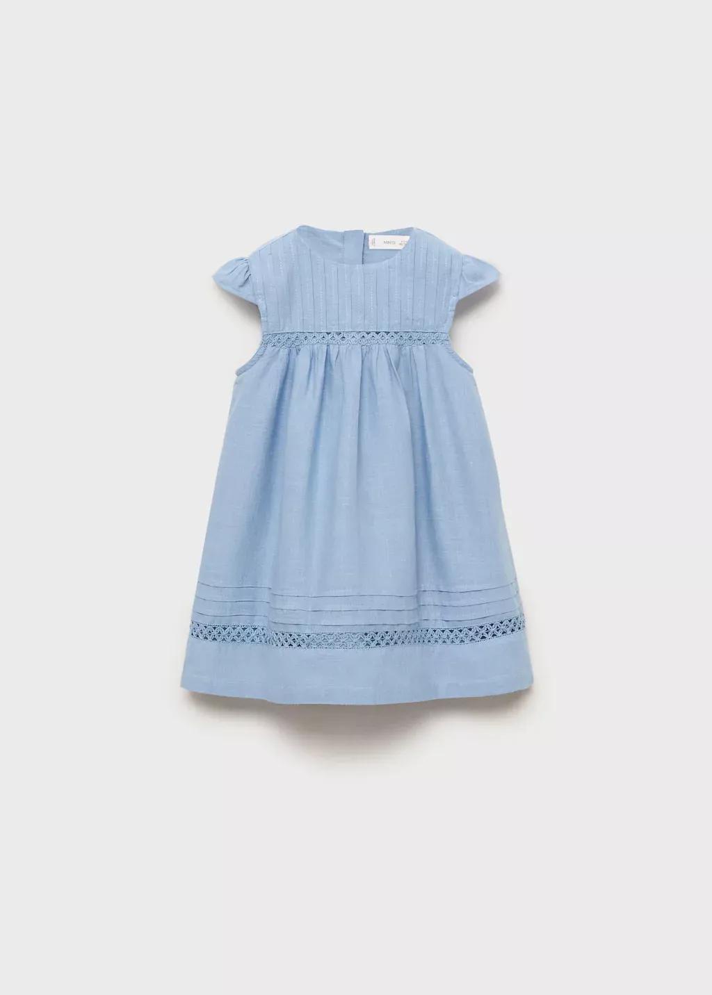 Blue Lt Pastel Embroidered Detail Dress, Baby Girl, , large image number 4