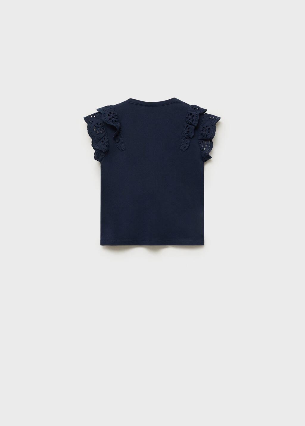 Navy Frills T-Shirt Ruffle, Kids Girls, , large image number 2