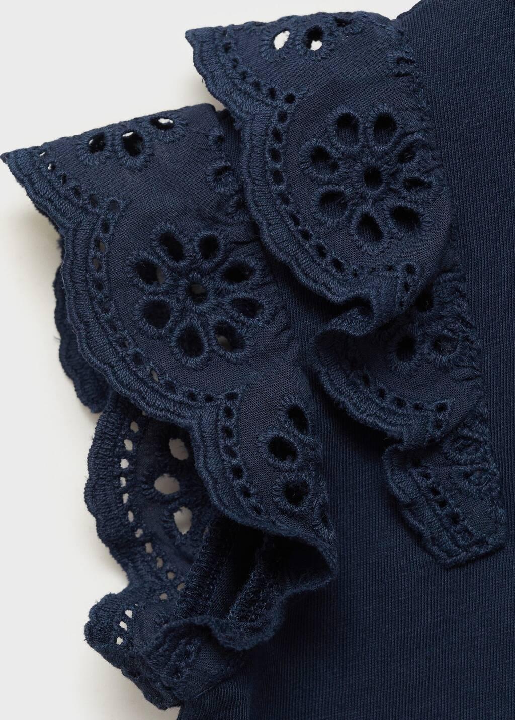 Navy Frills T-Shirt Ruffle, Kids Girls, , large image number 5