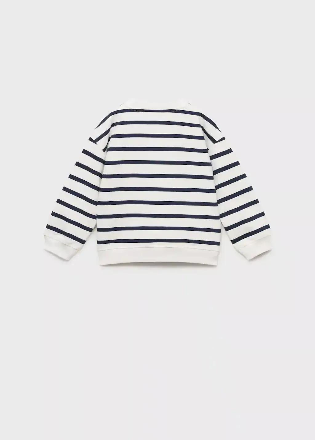 Navy Striped Cotton-Blend Sweatshirt, Baby Boy, , large image number 2